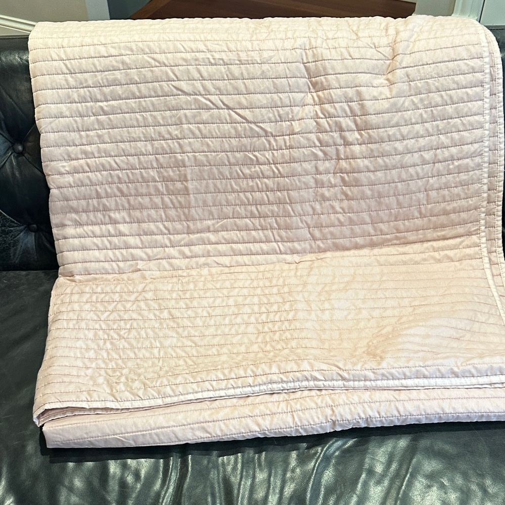 Light Pink/Blush Quilted Coverlet Pink Quilts Size TWIN